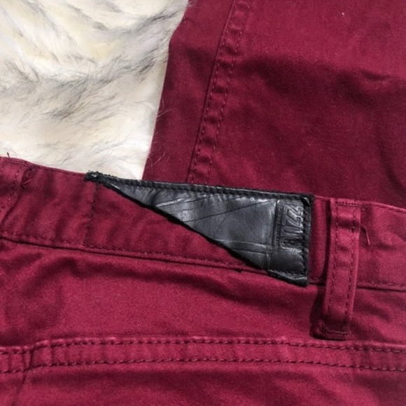 izzue midrise paneled red colored denim punk skinny jeans - Picture 4 of 8